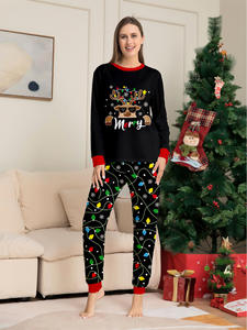 Recién llegados, conjunto de pijamas de Navidad a juego para la familia, ropa de dormir con estampado de vacaciones, conjunto de PJS de Navidad para parejas y niños - Product Image 3