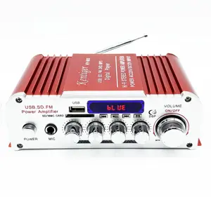 HY803 Kentiger Amplifier Mobil, Amplifier Mobil 2ch Audio Mobil/Rumah DC12V AC220 V dengan Mikrofon, Fungsi Amplifier FM USB Player