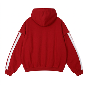 Custom Men's Oversized Full <b>Zip</b> Hoodie Heavyweight Cotton Fleece Streetwear Hooded Sweatshirt Custom Logo OEM ODM - Product Image 2