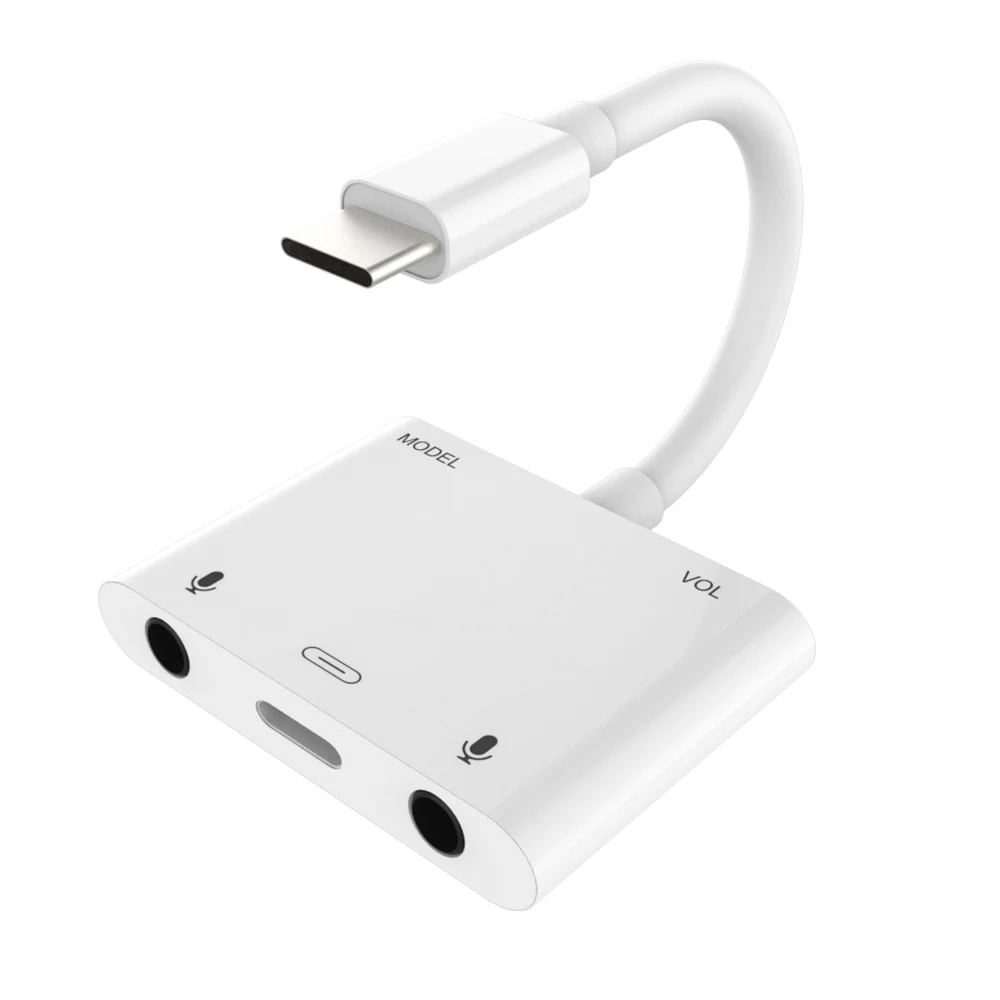 Высококачественный разветвитель звуковой карты USB C, аудиоадаптер 3 в 1 с Type C на 3,5 мм, аудиоадаптер