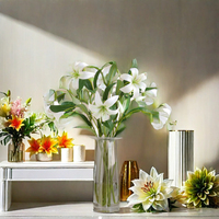 Lys artificiels en soie pour la décoration murale de la maison pour Noël Saint Valentin Nouvel An Fête des mères Fête des pères