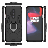 OnePlus 8 Pro-Coque robuste à double couche avec support magnétique pour voiture-Barre de protection pour pare-chocs avec anneau métallique