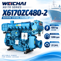 Moteur diesel marin X6170ZC480-2 27,24 L 353 kW 480 CV 1200 tr/min refroidi par eau turbocompressé pour navires de transport et de travail