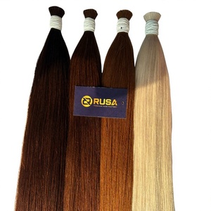 Extensions de cheveux vierges vietnamiens RUSA en vrac, pointes pleines, super double drawn, double trame, 100g, toutes couleurs - Product Image 4