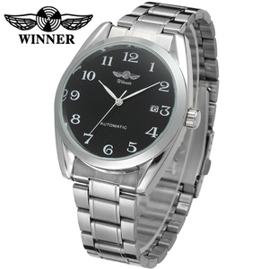 <span class=keywords><strong>Montre</strong></span>-bracelet <span class=keywords><strong>automatique</strong></span> pour hommes d'affaires T-winner, bracelet en acier inoxydable, date, vente en gros d'usine en Chine - Product Image 1