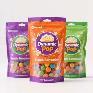 Custom Printed <b>Transparent</b> Gummy Candy <b>Bags</b> 1g 3.5g 7g 14g Ziplock Standup Pouch Moisture Proof Food Grade Chewing Gum Jelly - Product Image 1