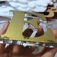 Insegna Luminosa LED Personalizzata, Lettere in Acrilico Cristallo, Logo 3D in Acciaio Inox Spazzolato Oro, Segnaletica Retroilluminata per Negozi