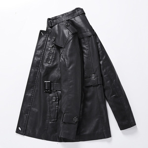Nouvelle collection <span class=keywords><strong>veste</strong></span> d'hiver en <span class=keywords><strong>cuir</strong></span> chaud à la mode, doublure en fausse fourrure, fermeture à glissière, Design <span class=keywords><strong>veste</strong></span> pour hommes - Product Image 3