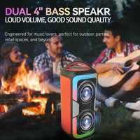 Sing-e JQS4407 Nuevo Altavoz Portátil Inalámbrico Dual de 4 Pulgadas para Exteriores con Micrófono y Bluetooth