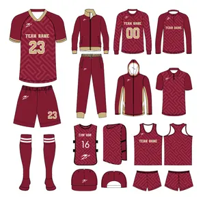 23/24 Nouveau style design ensemble complet hommes football uniforme haute qualité sublimation personnalisé football maillot ensemble