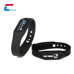 Adjustable 13.56Mhz <strong>MIFARE</strong> Classic 1K Rfid Silicone Wristband Qr Code Bracelet Payment Nfc Silicone Bracelets - Product Image 1