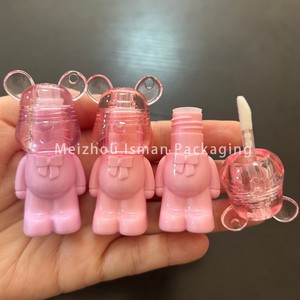ISMAN <span class=keywords><strong>Kids</strong></span> Wadah <span class=keywords><strong>Lip</strong></span> <span class=keywords><strong>Gloss</strong></span> Bentuk Beruang Kartun Lucu, Botol Kemasan Lipstik Cair Motif Hewan dengan Lubang Gantungan Kunci 2ml - Product Image 2