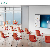 Chaise de conférence pliable empilable Liyu de style contemporain avec roulettes pour formations et réunions