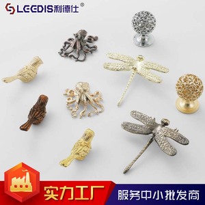 Lcgdis Zinc Alloy Bird Dragonfly Cabinet Knobs Novelty Shape For Drawer Furniture Hardware Handles Scandinavian Style - Product Image 4