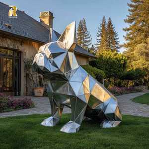 Vendita calda Custom Design in acciaio inox Bulldog cane scultura per la decorazione - Product Image 5