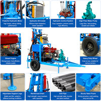 Machine de forage de puits d'eau compacte et abordable avec garantie d'un an, type hydraulique diesel 35 CV sur roues mobiles pour les marchés étrangers
