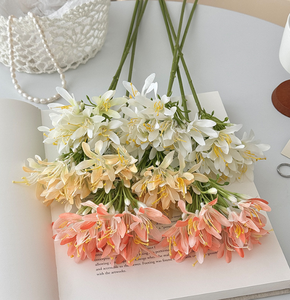 Nueva Llegada, Delicadas Flores Artificiales de Agapanthus <span class=keywords><strong>Africanus</strong></span>, Lirio Africano de Seda, Flores Realistas Hechas a Mano para Decoración de Bodas - Product Image 3