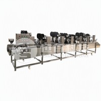 Uiensnijlijn, uienschilmachine, schilmachine, bubbelwasmachine, uiensnijmachine, groenteverwerkingslijn