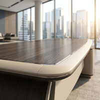 Bureau de direction futuriste bicolore, design épuré, esthétique haut de gamme pour des performances optimales