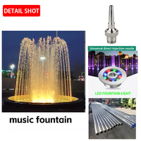 Fuente de Agua Circular Musical para Exteriores con Iluminación LED RGB, Decorativa, con Chorro Multicapa para Plazas
