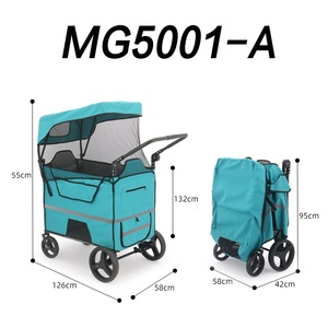 Couverture <span class=keywords><strong>moustiquaire</strong></span> multifonction en métal pour poussette de camping en plein air, pliable, avec double toit pare-soleil et protection solaire, pour petite remorque - Product Image 3