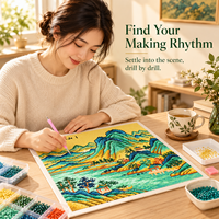 Kit de Peinture Diamant Paysage Chinois Mille Li KS Craft – Perforation Spéciale Montagne et Rivière – Art Diamant DIY pour Décoration Murale et Maison