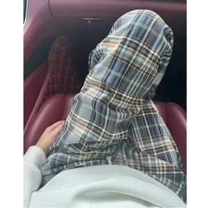 <span class=keywords><strong>Pantalon</strong></span> long à carreaux taille haute en soie glacée douce <span class=keywords><strong>Pantalon</strong></span> décontracté printemps été <span class=keywords><strong>pantalon</strong></span> mince à jambes larges pour <span class=keywords><strong>femme</strong></span> - Product Image 1