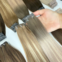 Vente en gros ruban adhésif invisible sans couture de qualité supérieure, vendeur de cheveux bruts alignés à cuticule remy vierge slave russe, extensions de cheveux naturels