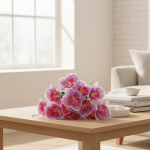 Orquídeas <span class=keywords><strong>Phalaenopsis</strong></span> Artificiales Hechas a Mano con 5 Cabezas, Diseño <span class=keywords><strong>de</strong></span> Mariposa, Centro <span class=keywords><strong>de</strong></span> Mesa Moderno para Bodas, Decoración para Sala <span class=keywords><strong>de</strong></span> Estar, Vestíbulo <span class=keywords><strong>de</strong></span> Hotel - Product Image 3