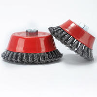 PEXMIENTAS M10 M14 Disque brosse à fil en forme de coupelle pour décapage de rouille 65mm, pour meuleuse d'angle et outil rotatif