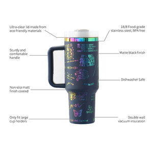 YEDI Merchandise Custom Stainless Steel Gold Copper Rainbow Plated Laser Press Engraved 40oz Vacuum <b>Double</b>-<b>Walled</b> Travel Tumbler - Product Image 6