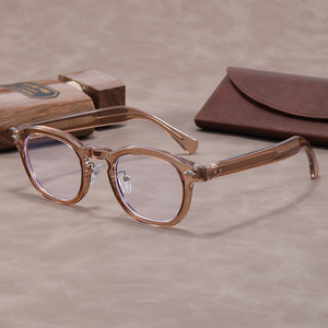 Occhiali da uomo di buona qualità montature Hombre Blue Ray Cut Little ellisse TR90 metallo inserto tutte le forme del viso - Product Image 1