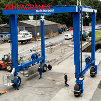 ZEHUA Mobil Kauçuk Lastikli Yat Kaldırma Vinci 5T-100T Hidrolik Marina Tekne Lifti A6 IP56 CE Motorlu Şanzımanlı Gemi Taşıma Bakım Cihazı
