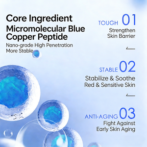 Suero de Péptidos de Cobre Azul al por Mayor, GHK-Cu, Algas Marinas, Vitamina C, <span class=keywords><strong>Aloe</strong></span> <span class=keywords><strong>Vera</strong></span>, Suero Corporal Antiarrugas e Hidratante para el Cuidado de la Piel - Product Image 4