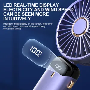 3000mAh USB Rechargeable Mini Fan Summer Air Cooling Portable Ventilador Foldable Small 5 Speed Handheld Fan with Phone Holder