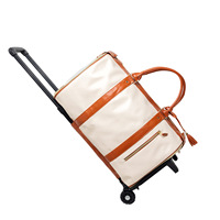 Sac de voyage à roulettes amovible en PU pour vêtements, sac de sport, sac de rangement pour vêtements, valise à roulettes, bagage