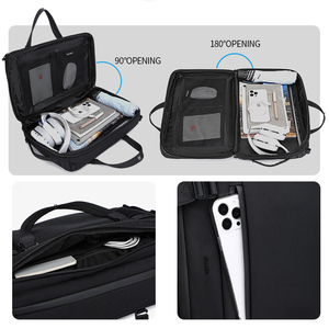 OZUKO 9749 Mochila para <span class=keywords><strong>ordenador</strong></span> portátil de <span class=keywords><strong>15</strong></span>,<span class=keywords><strong>6</strong></span> pulgadas para hombre Maletín de mensajero cruzado impermeable para PC con forro de poliéster para viajes - Product Image 3