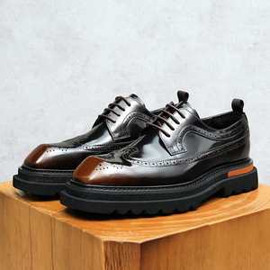 Nouvelles chaussures en cuir italiennes faites à la main, décontractées, formelles, avec lacets et semelles rigides pour hommes - Product Image 1