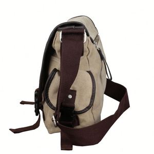 Custom Men's Vintage <b>Canvas</b> Messenger <b>Bag</b> with Letter Decoration Waterproof ODM Brand Lightweight - Product Image 3