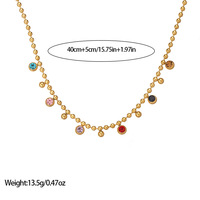 Collier en Acier Titane avec Pendentif Diamant Rond Polyvalent, Style Vintage Minimaliste, Inaltérable, Tendance Niche, Vente en Gros
