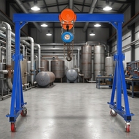 Mini-grue mobile à portique de 1000 kg, hauteur réglable, solution de levage portable pour atelier