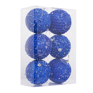 Bolas de Espuma Navideñas con Lentejuelas de Colores, Perlas Pequeñas de 10 cm, 6 Piezas, Marca Merry Tree, Origen Zhejiang, Árbol de <span class=keywords><strong>Navidad</strong></span> - Product Image 2