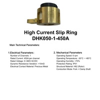 Anillo Colector de Alta Corriente de 450A, 1 Circuito, Diámetro de 50mm, Estructura de Acero H62, Anillo de Bloqueo, Contacto de Metal Precioso para Robot de Soldadura
