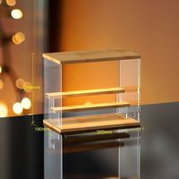 Vitrine transparente à 3 niveaux avec comptoir de porte Vitrine de protection anti-poussière pour objets de collection Action Figure Toy