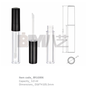 Tube de gloss à lèvres en plastique transparent personnalisable et écologique avec capuchon noir – Bouteille à lèvres économique et personnalisable - Product Image 2