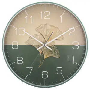 Relógio de parede analógico de quartzo, relógio de parede de design moderno redondo verde profundo para decoração  de casa