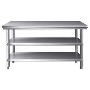Economical 304 <b>Stainless</b> <b>Steel</b> Three-Tie <b>Work</b> <b>Table</b> With Round Legs Kitchen Equipment for Hotels & Restaurants Use - Product Image 1