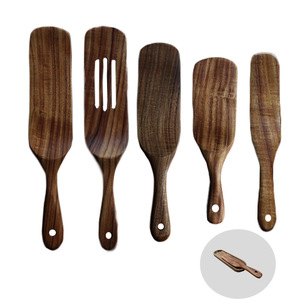 Teak Spatula Set Wooden Salad Mixing Utensils Kitchen <b>Tools</b> For Cooking And Serving - Product Image 1