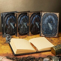 Carnet vintage en résine gaufrée Dragon Ombre Vif de style Dark Fantasy pour joueur de D&D