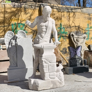 Estatua de Héfesto en Mármol, Dios Griego del Fuego, Escultura para Decoración de Jardín Exterior, Mármol Natural Tallado a Mano - Product Image 3